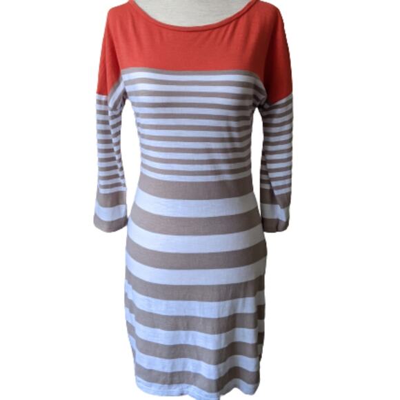 Express Color Block & Striped Dress S - Picture 2 of 6